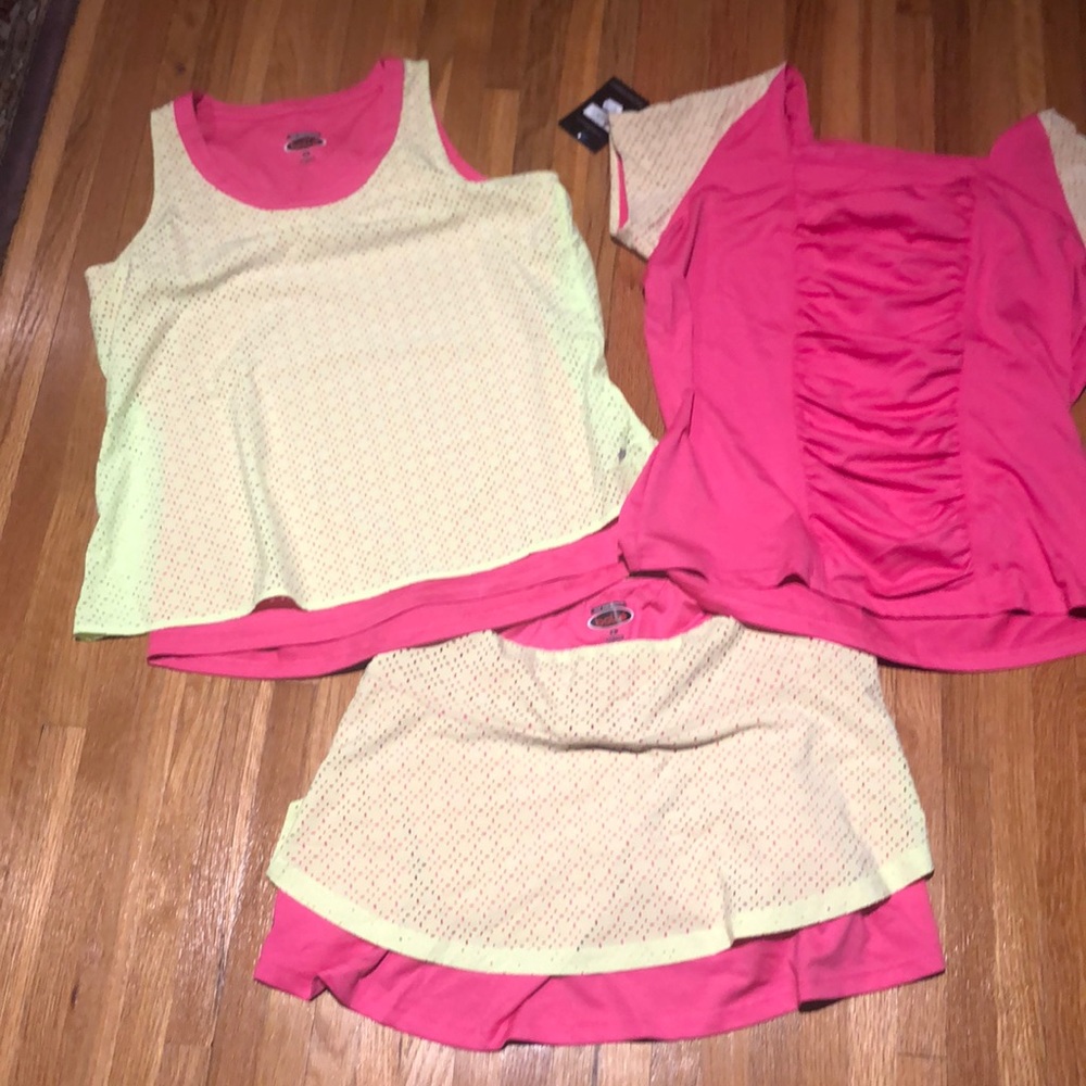 Bollé tennis wear skirt and 2 tops